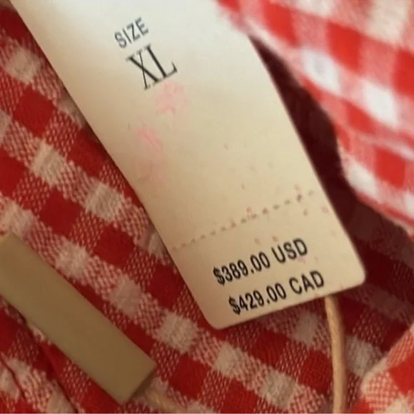 ANTHROPOLOGIE Stella Nova Sussie Square Neck Gingham Dress Size XL NEW - Picture 10 of 10